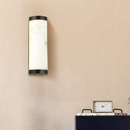 Nile Black & Marble Effect LED Wall Light Large