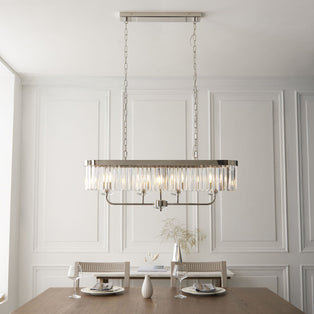 Chesterfield 4 Light Silver & Crystal Pendant Bar
