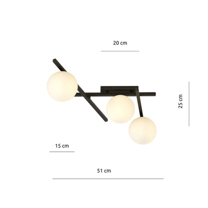 Smart 3 Light Semi Flush Black & White