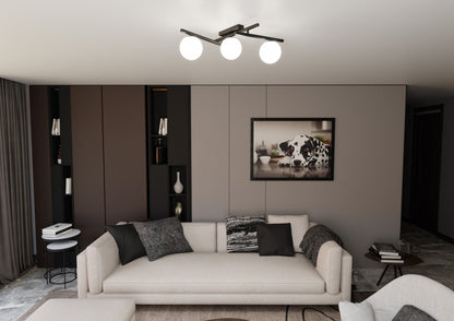 Smart 3 Light Semi Flush Black & White