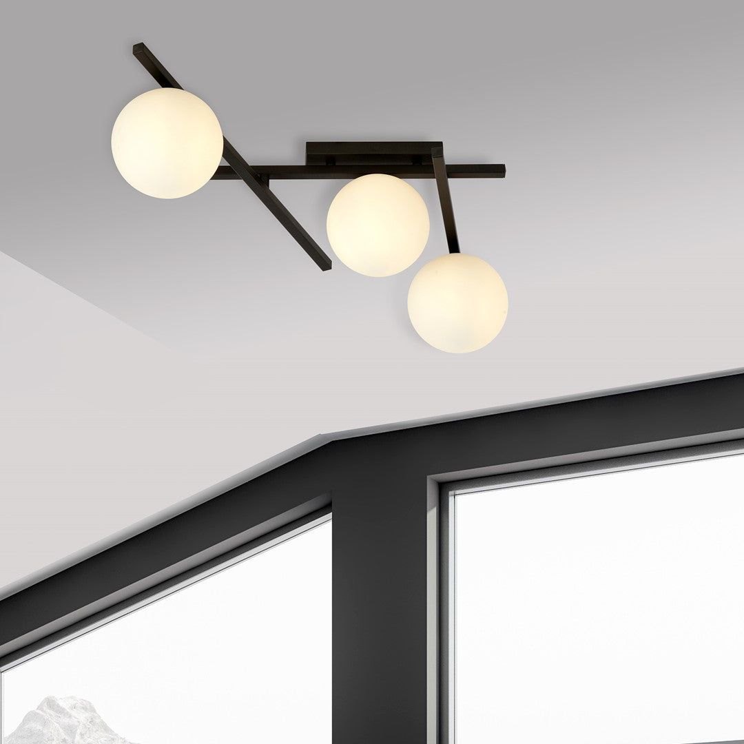 Smart 3 Light Semi Flush Black & White