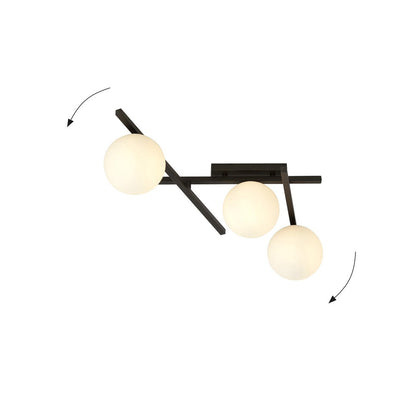 Smart 3 Light Semi Flush Black & White