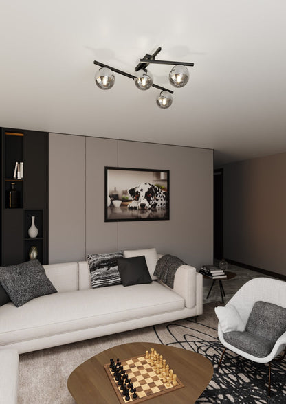 Smart 4 Light Semi Flush Light Black & Graphite