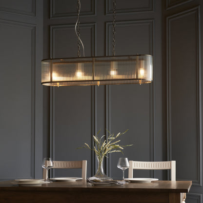 Ridgeton 4 Light Linear Pendant Antique Brass