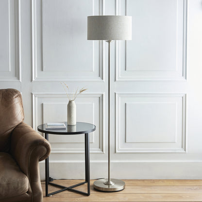 Highclere 1 Light Floor Lamp Brushed Chrome