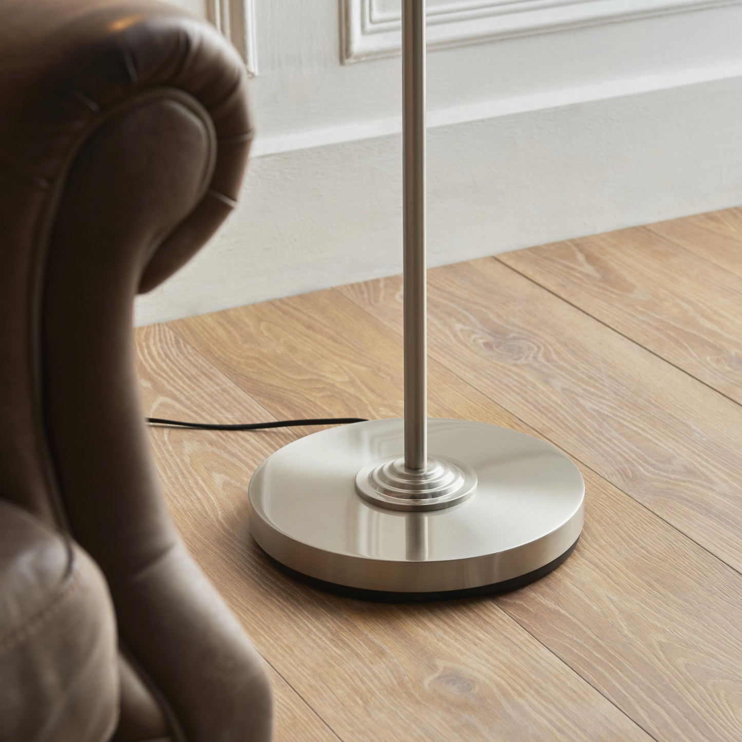 Highclere 1 Light Floor Lamp Brushed Chrome