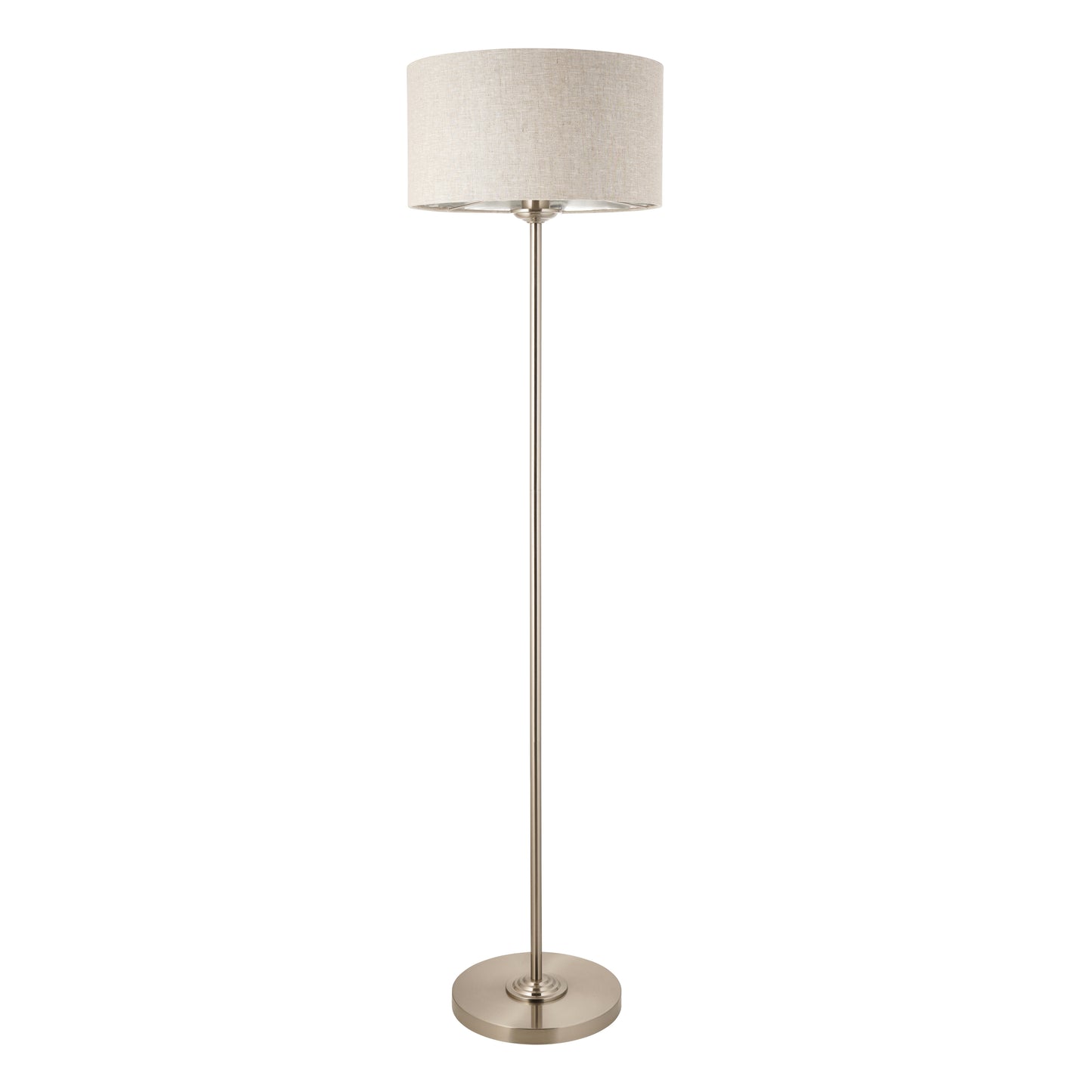 Highclere 1 Light Floor Lamp Brushed Chrome