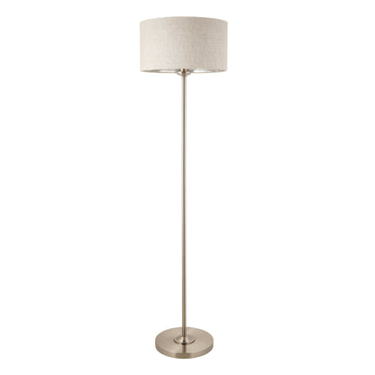 Highclere 1 Light Floor Lamp Brushed Chrome
