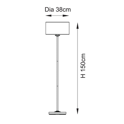 Highclere 1 Light Floor Lamp Brushed Chrome