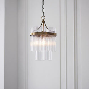 Marietta Antique Brass & Glass Pendant Ceiling Light