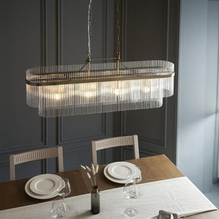 Marietta 4 Light Antique Brass & Glass Ceiling Pendant Bar