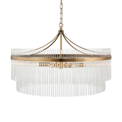 Marietta 7 Light Antique Brass & Glass Pendant Ceiling Light