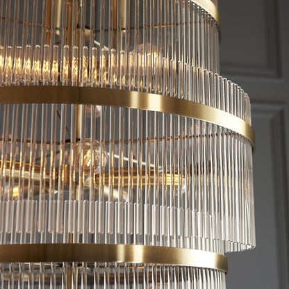 Marietta 21 Light Antique Brass & Glass Pendant Ceiling Light