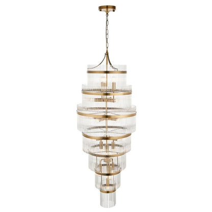 Marietta 21 Light Antique Brass & Glass Pendant Ceiling Light