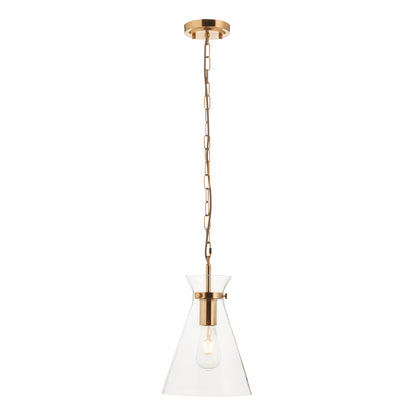 Harlow Aged Brass & Clear Glass Pendant Ceiling Light