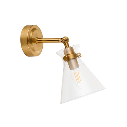 Harlow Aged Brass & Clear Glass Wall Light