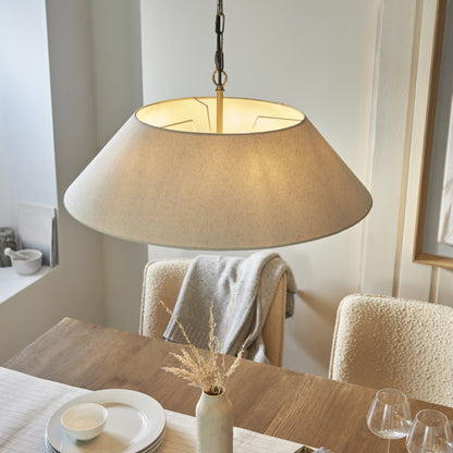 Lille Shaded 5 Light Pendant Antique Brass
