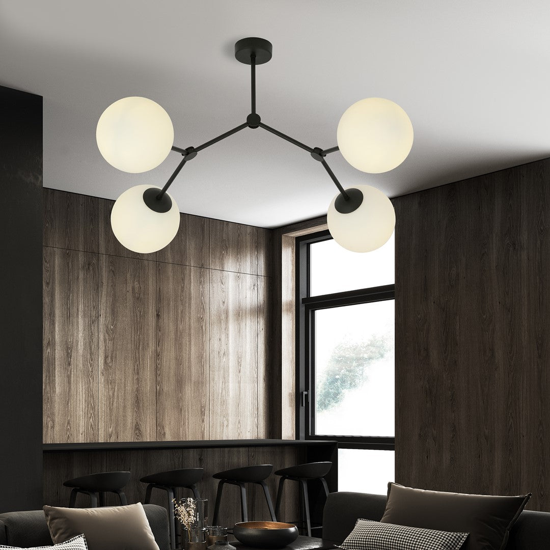 Space 4 Light Semi Flush Black & White