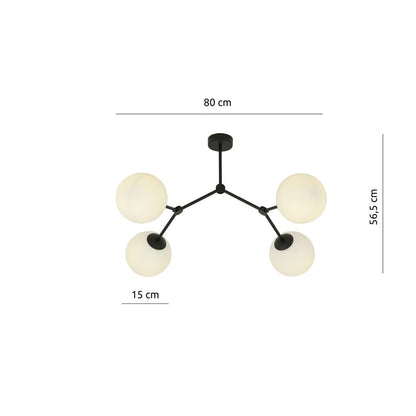 Space 4 Light Semi Flush Black & White