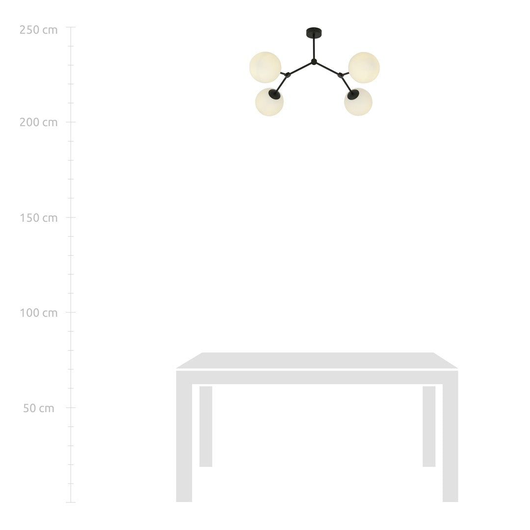 Space 4 Light Semi Flush Black & White
