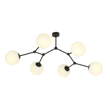 Space 6 Light Semi Flush Black & White