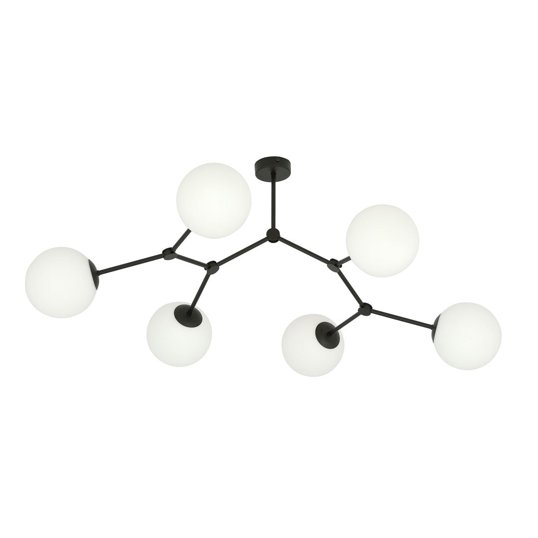 Space 6 Light Semi Flush Black & White