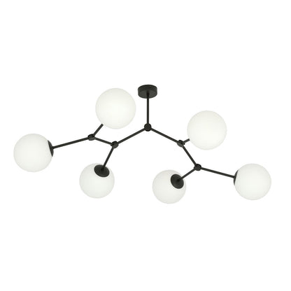 Space 6 Light Semi Flush Black & White