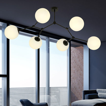 Space 6 Light Semi Flush Black & White