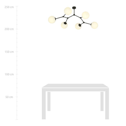 Space 6 Light Semi Flush Black & White