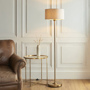 Highclere 1 Light Floor Lamp - Vintage Brass