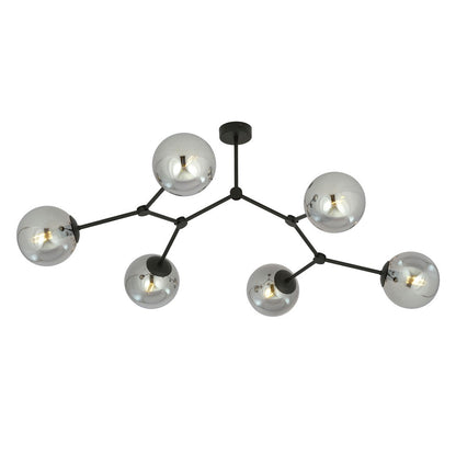 Space 6 Light Semi Flush Black & Graphite