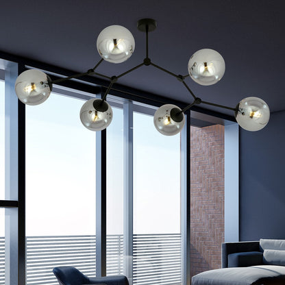 Space 6 Light Semi Flush Black & Graphite