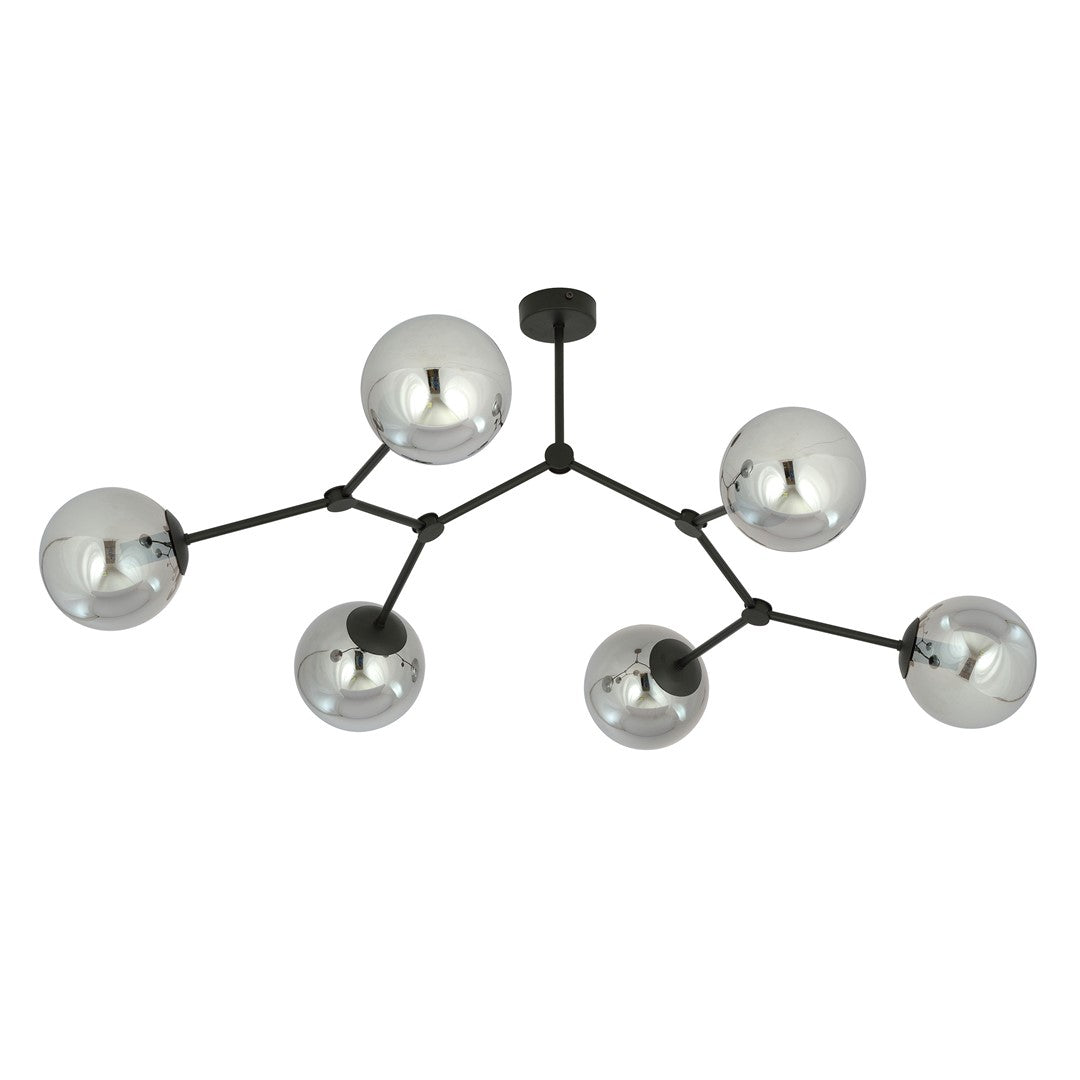 Space 6 Light Semi Flush Black & Graphite