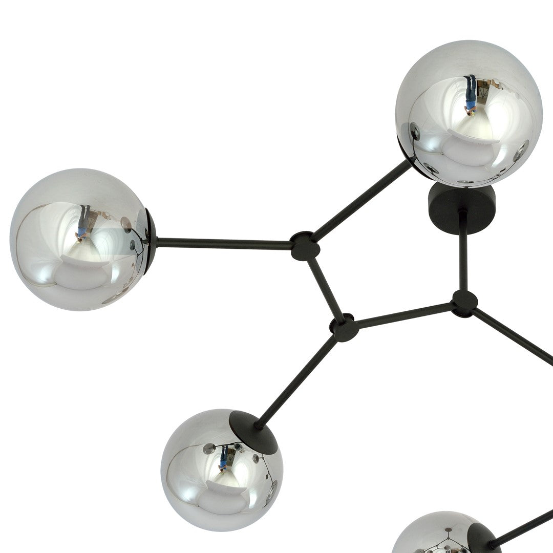 Space 6 Light Semi Flush Black & Graphite