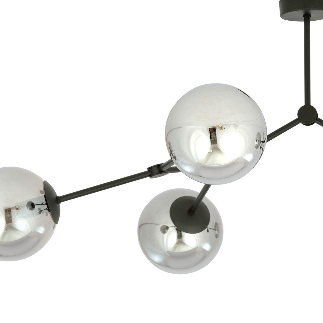 Space 6 Light Semi Flush Black & Graphite
