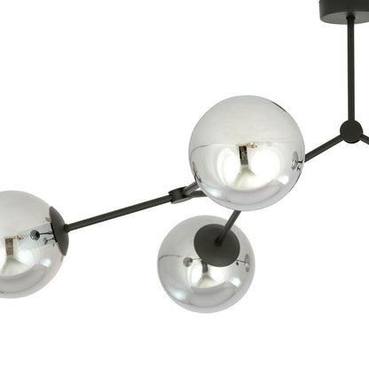 Space 6 Light Semi Flush Black & Graphite