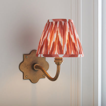 Anvil Curve Antique Brass Wall Light with Orange Zigzag Shade