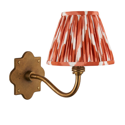 Anvil Curve Antique Brass Wall Light with Orange Zigzag Shade