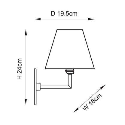 Anvil Angle Antique Brass Wall Light with Neutral Ikat Shade