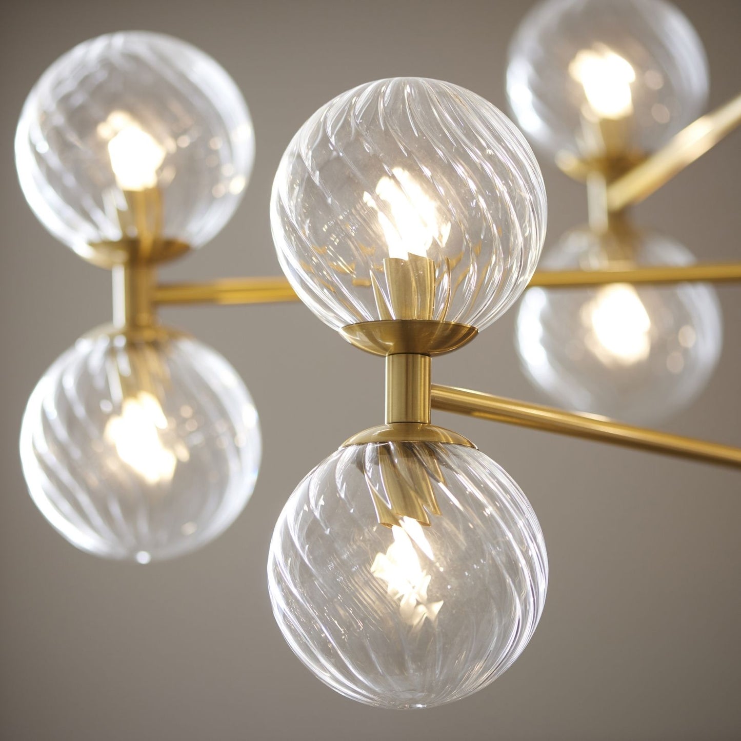 Vitali 12 Light Brass & Glass Pendant Ceiling Light