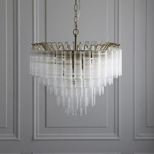 Toulouse 12 Light Brass & Glass Pendant Ceiling Light