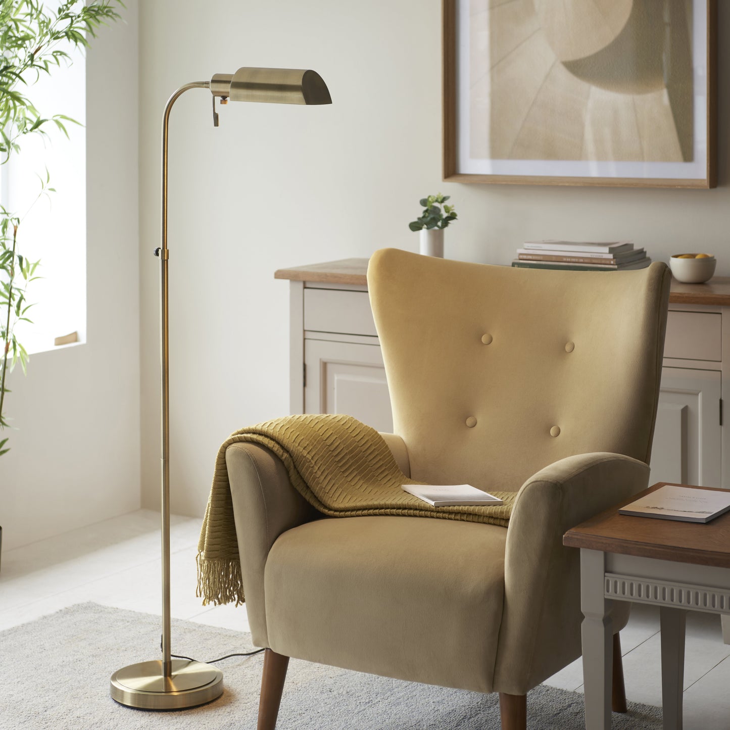 Pharmacy Reader Floor Lamp Antique Brass