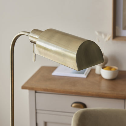 Pharmacy Reader Floor Lamp Antique Brass