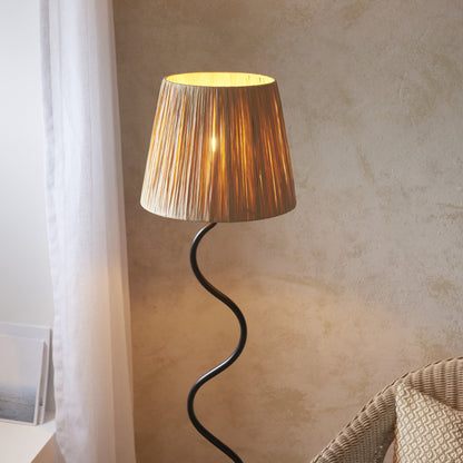 Wriggle Floor Lamp Black Raffia