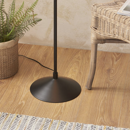 Wriggle Floor Lamp Black Raffia