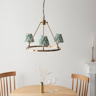 Chester & Zigzag 3 Light Brass Pendant Ceiling Light