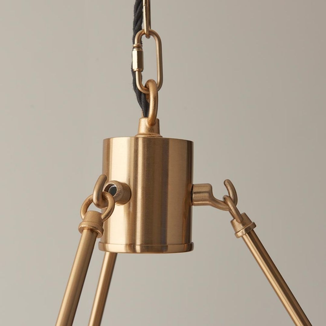 Chester & Zigzag 3 Light Brass Pendant Ceiling Light