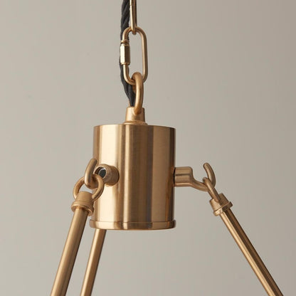 Chester & Zigzag 3 Light Brass Pendant Ceiling Light