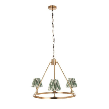 Chester & Zigzag 3 Light Brass Pendant Ceiling Light