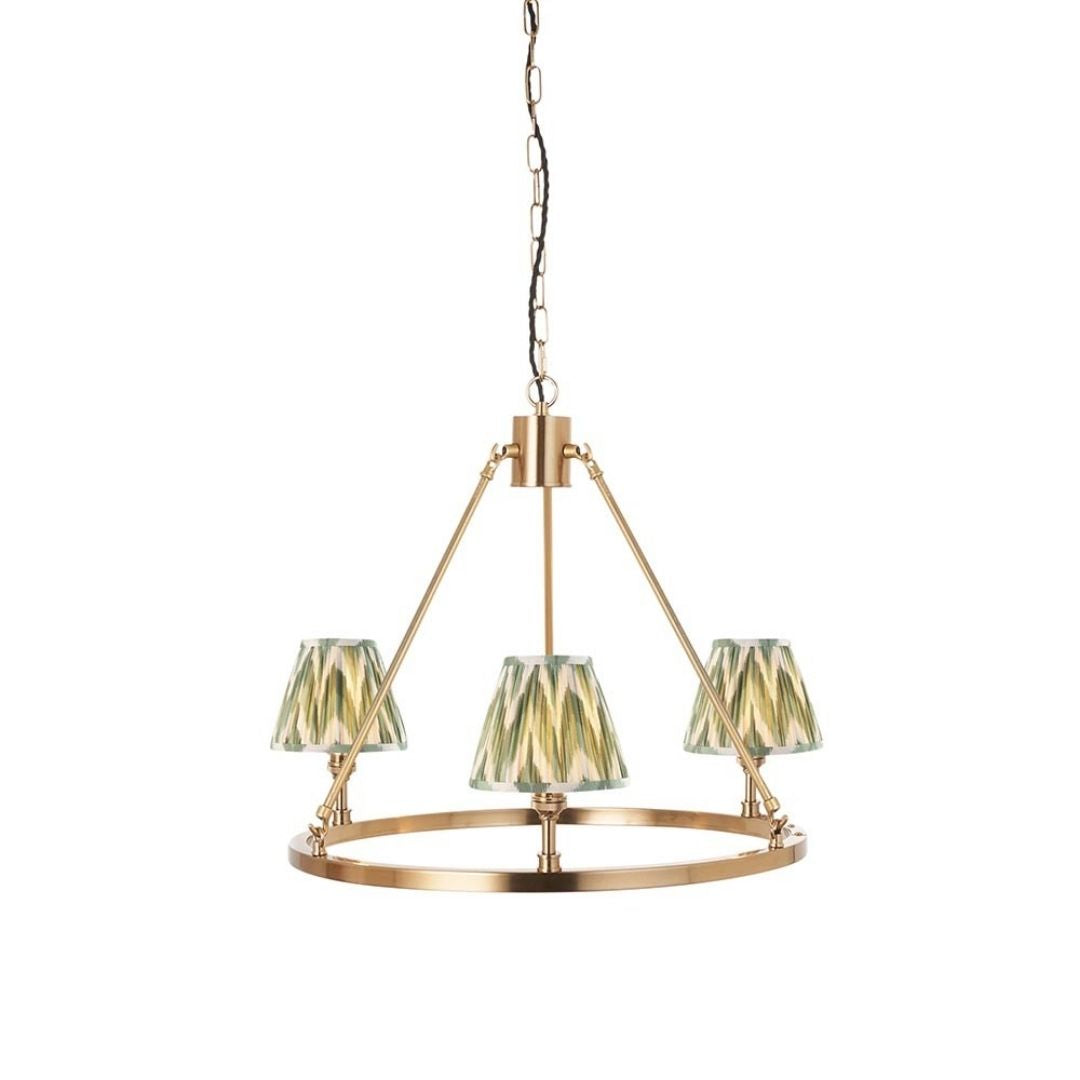 Chester & Zigzag 3 Light Brass Pendant Ceiling Light
